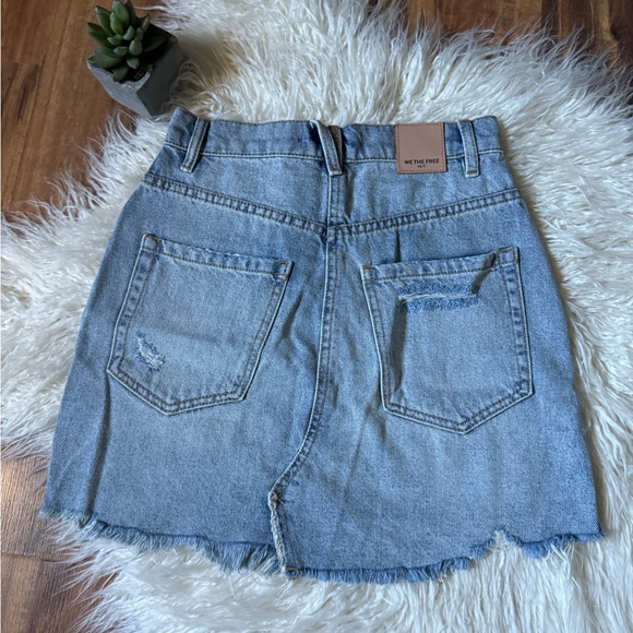 Free People Distressed Denim Mini Skirt - Picture 5 of 6